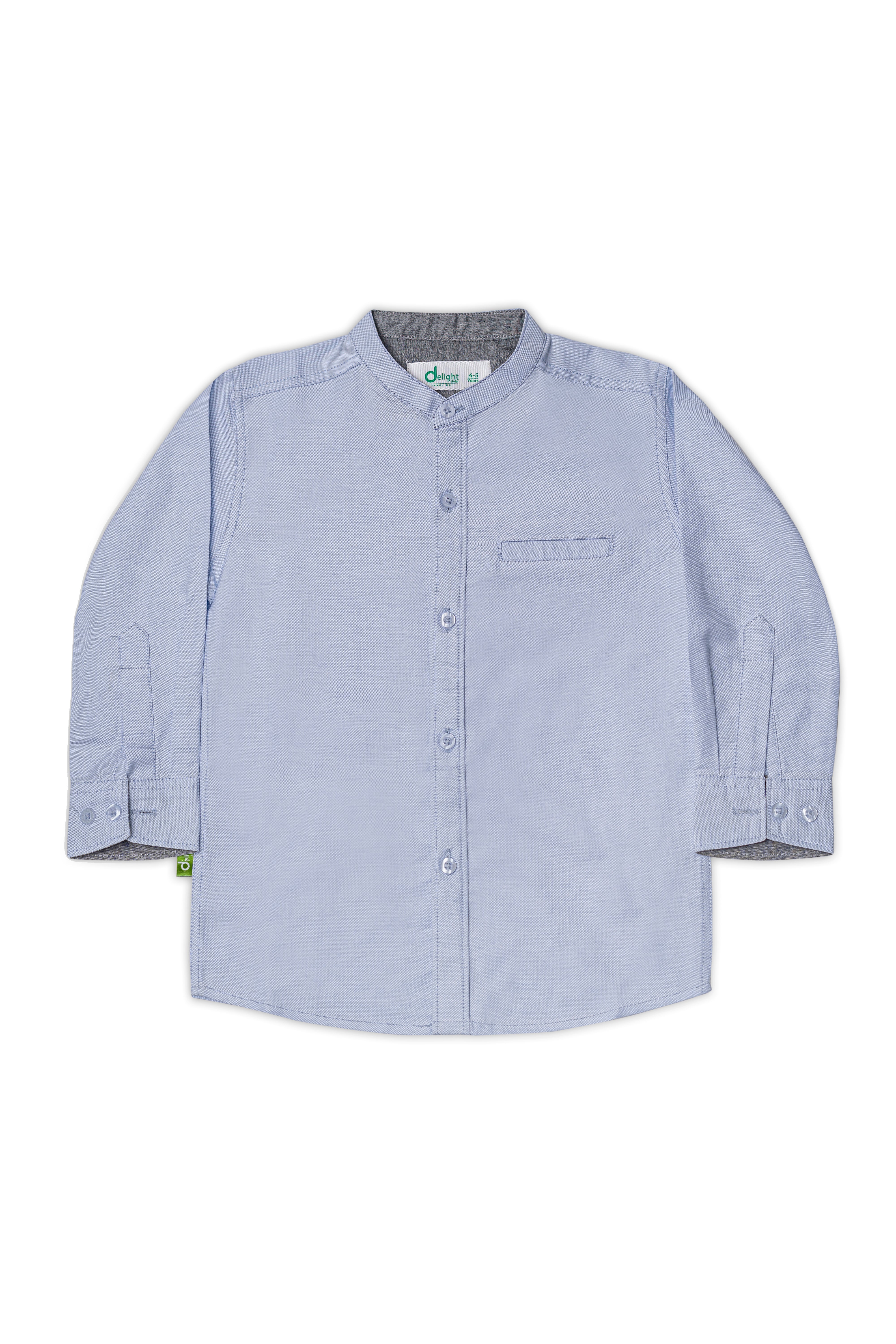 Casual shirt Ban Coller Charcoal Light Blue