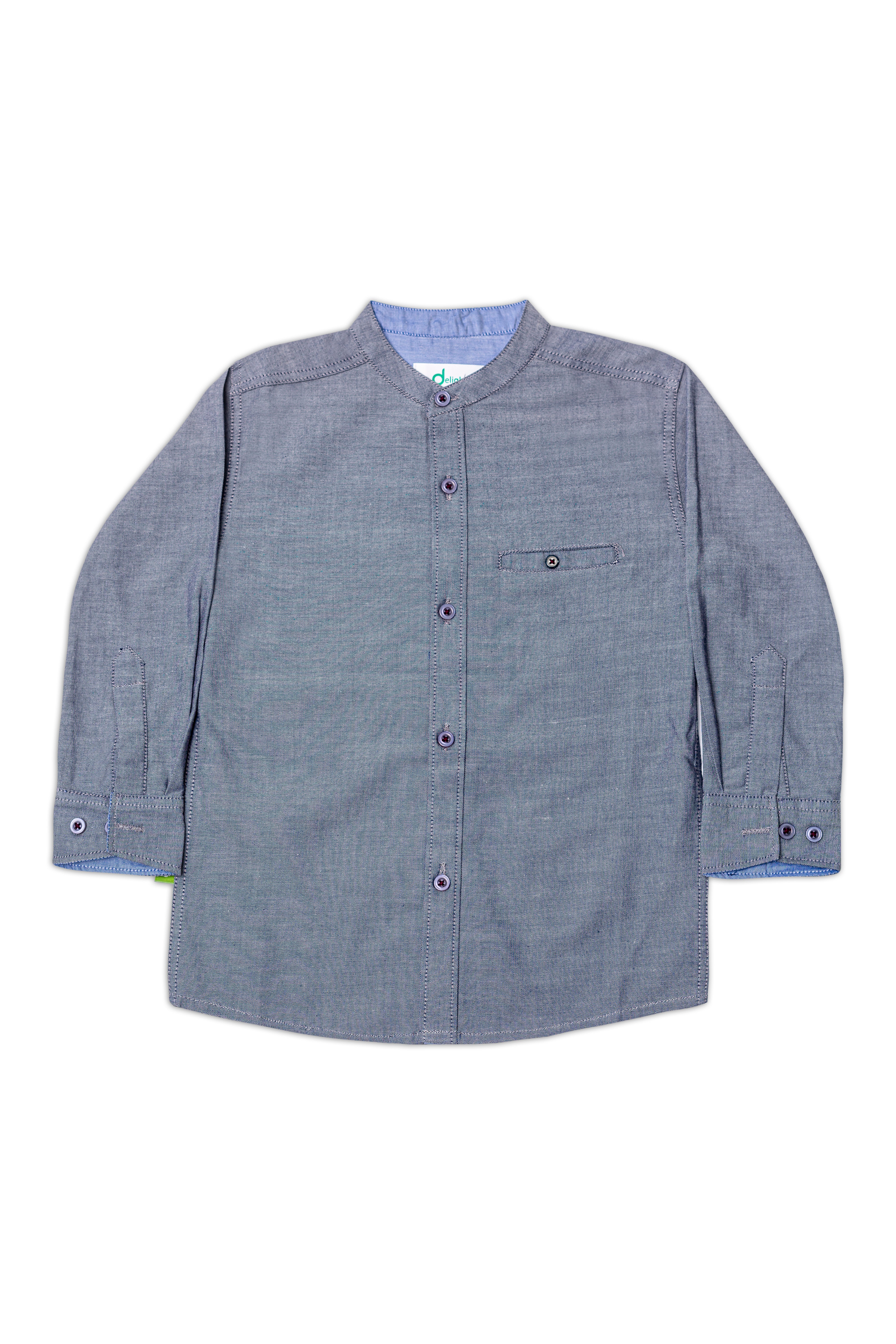 Casual shirt Ban Coller Charcoal
