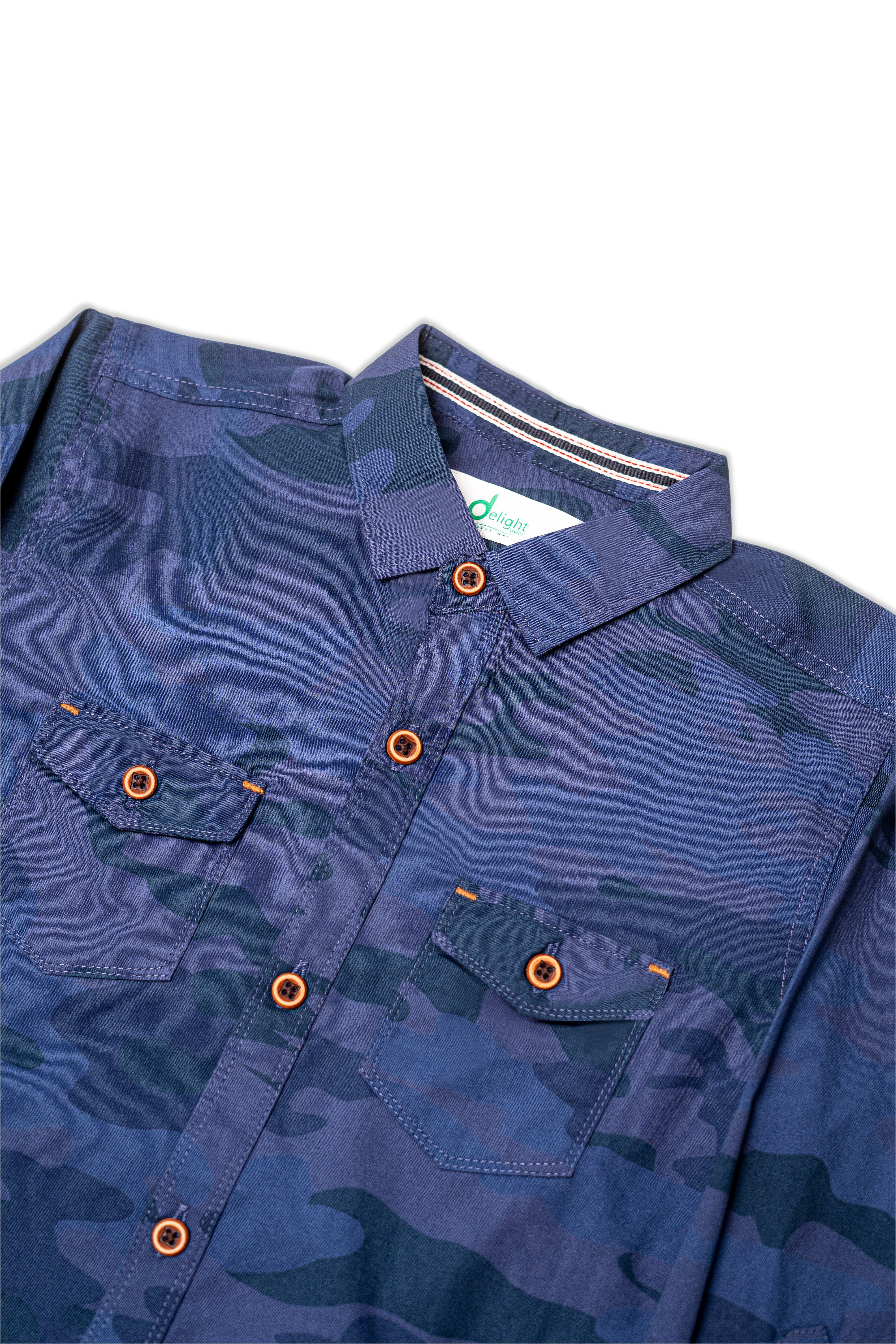 camouflage Casual Shirt Royal Blue