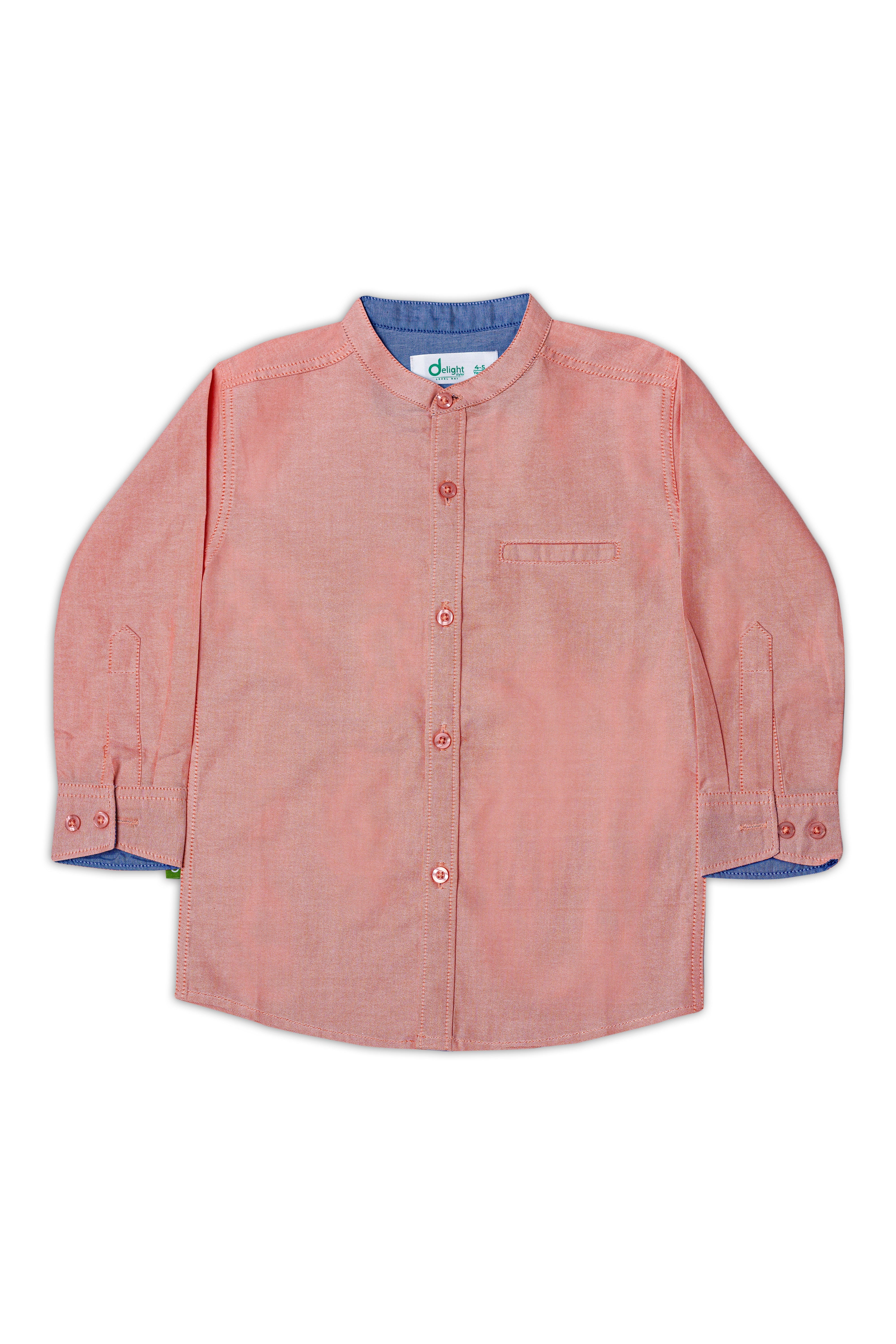 Casual shirt Ban Coller Charcoal Orange