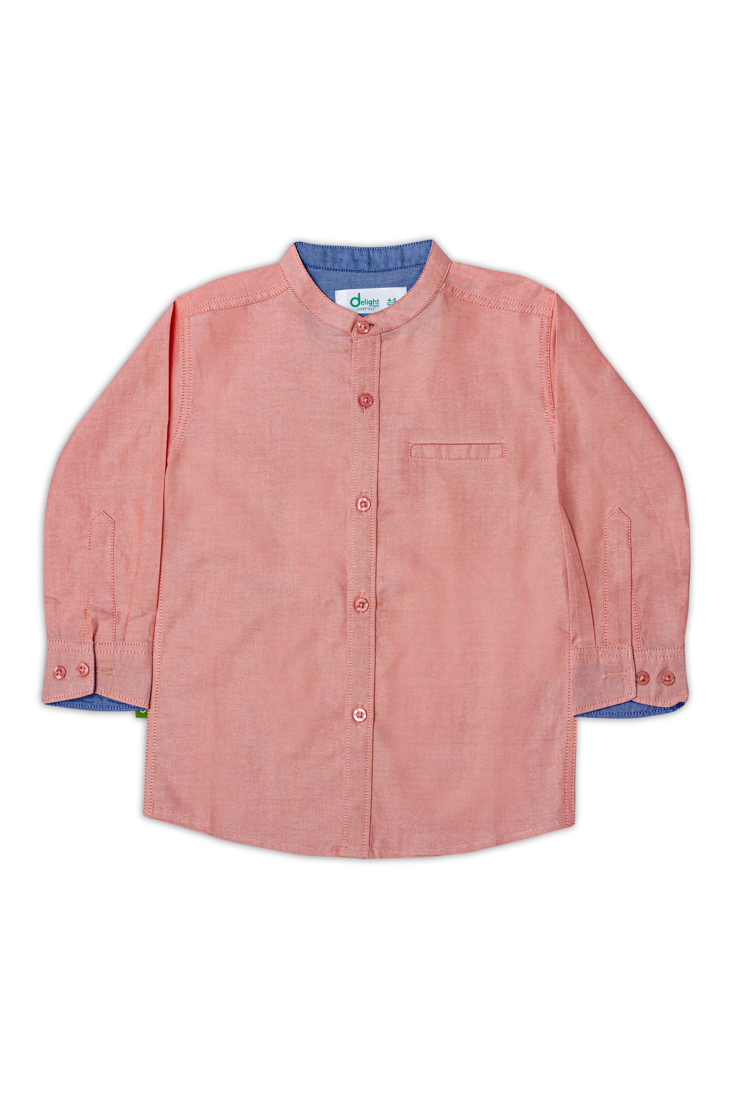 Casual shirt Ban Coller Charcoal Orange