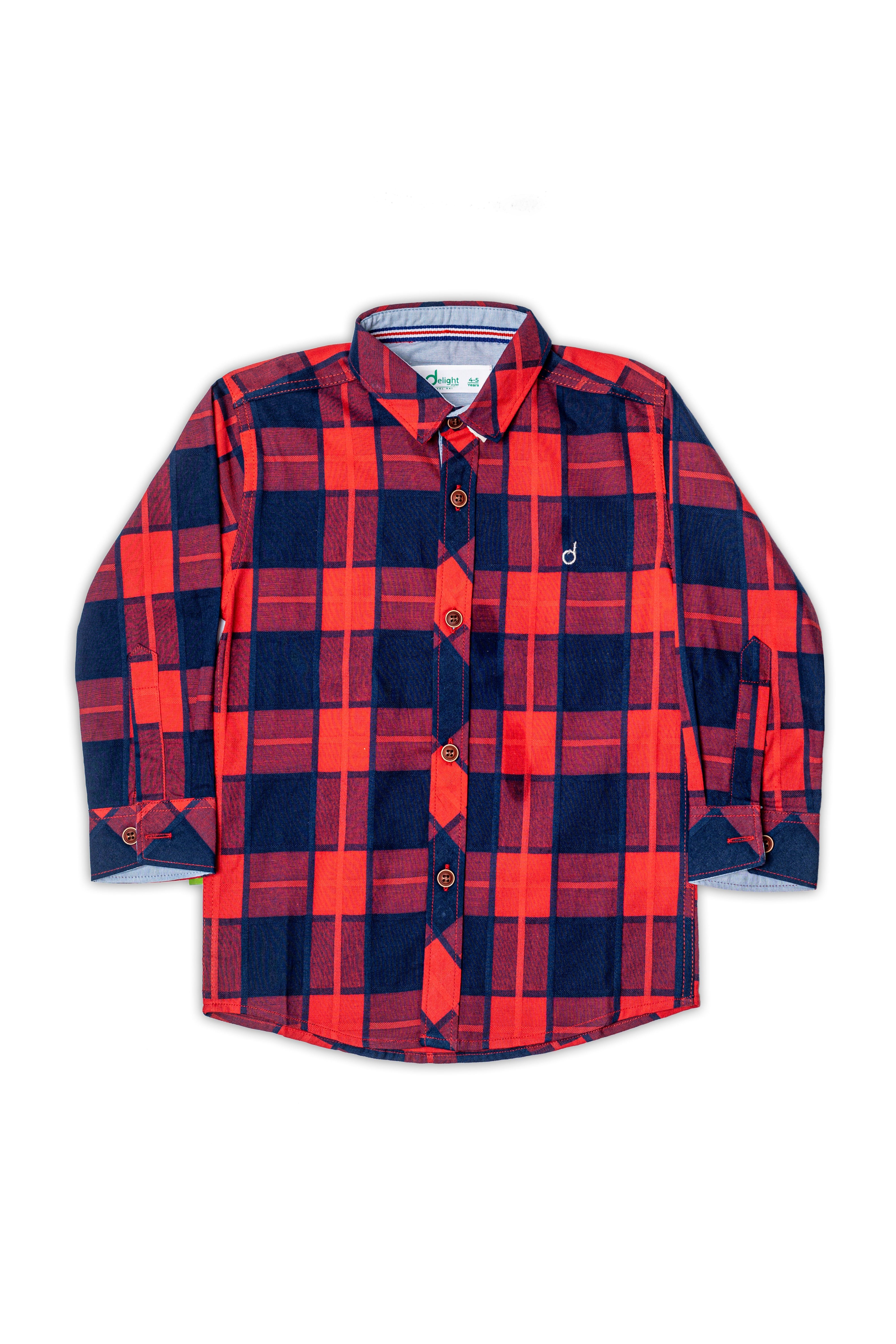 Casual Check Shirt D Emb Red Check