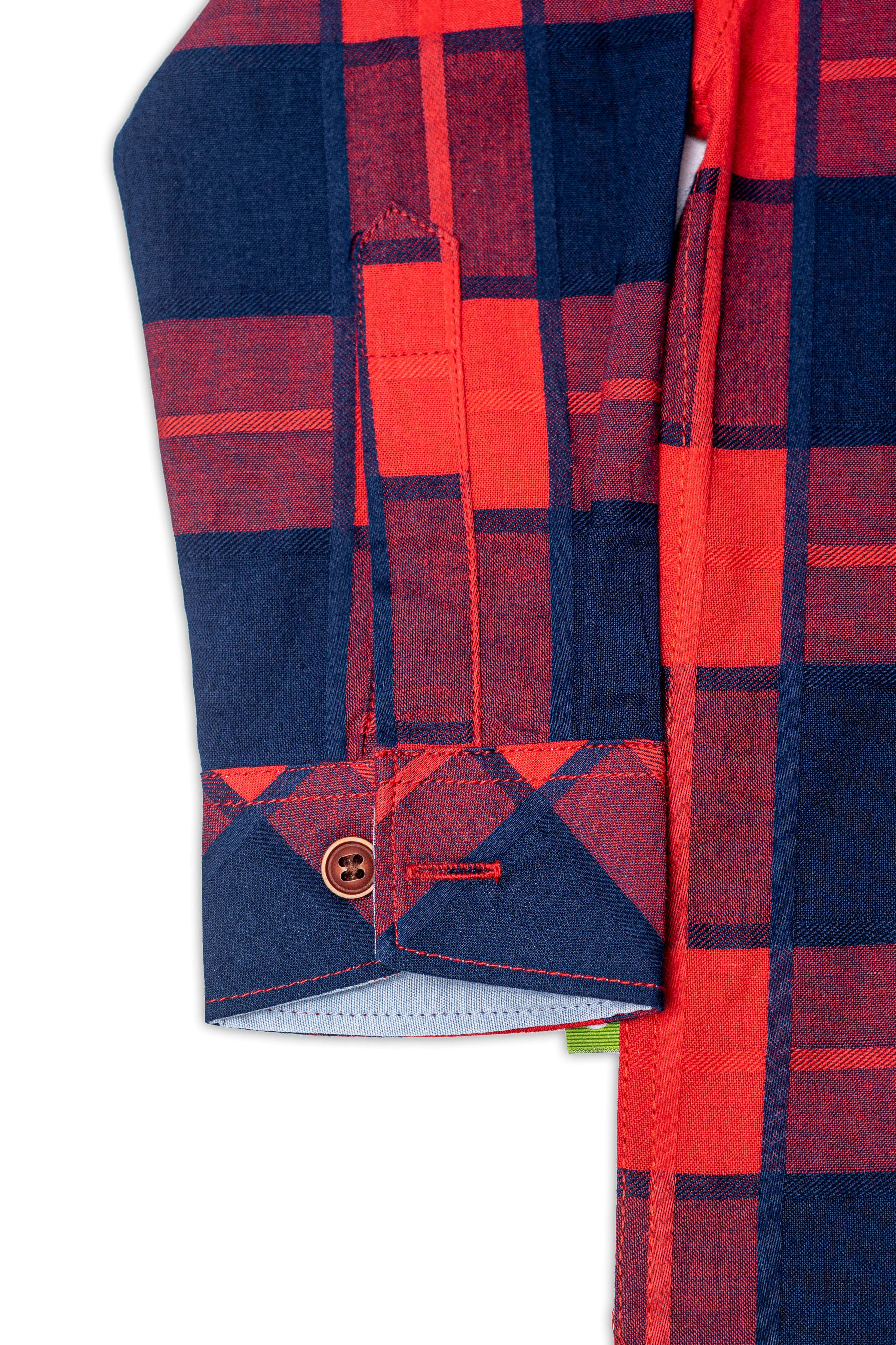 Casual Check Shirt D Emb Red Check