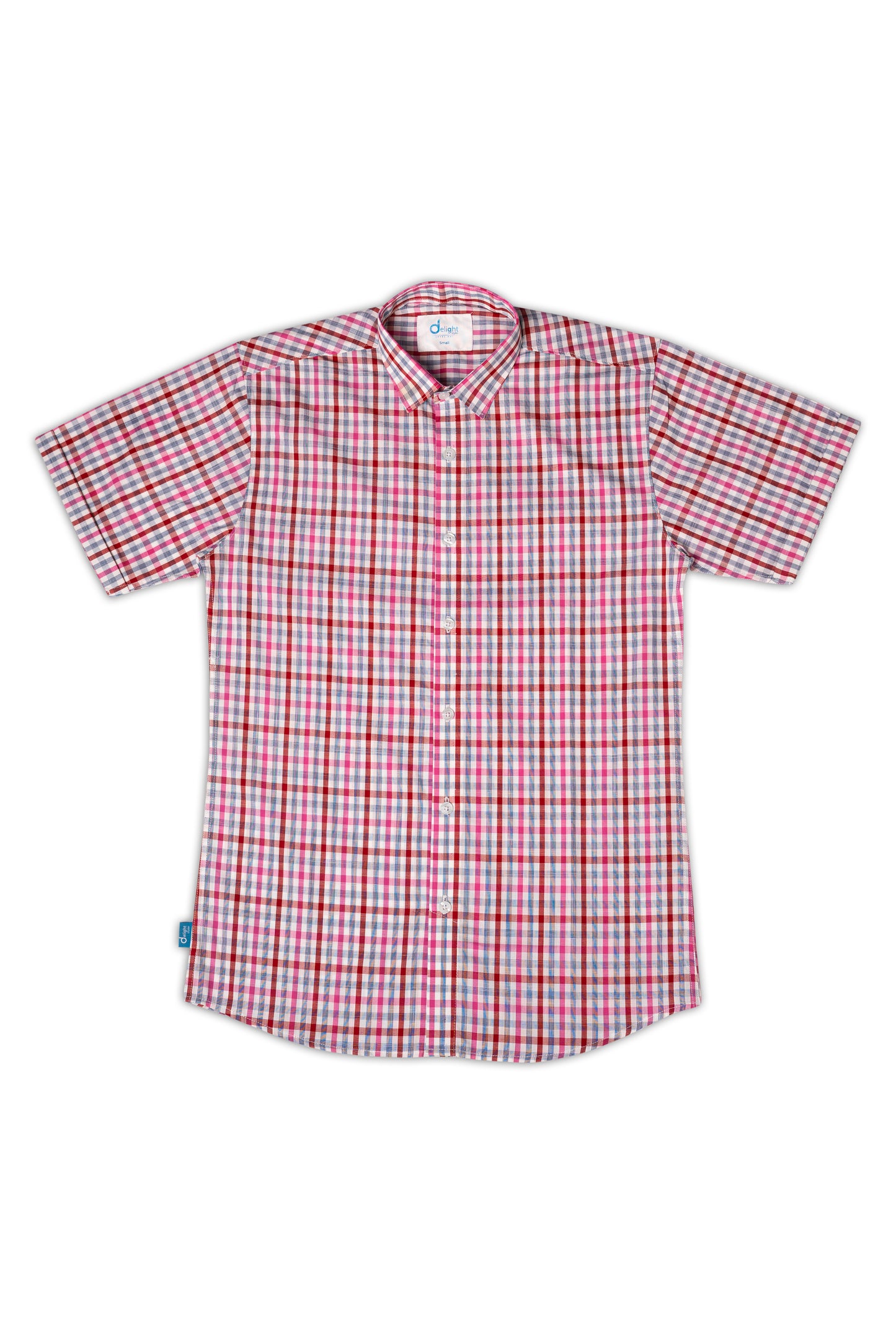 Half Sleeves Shirt Pink check