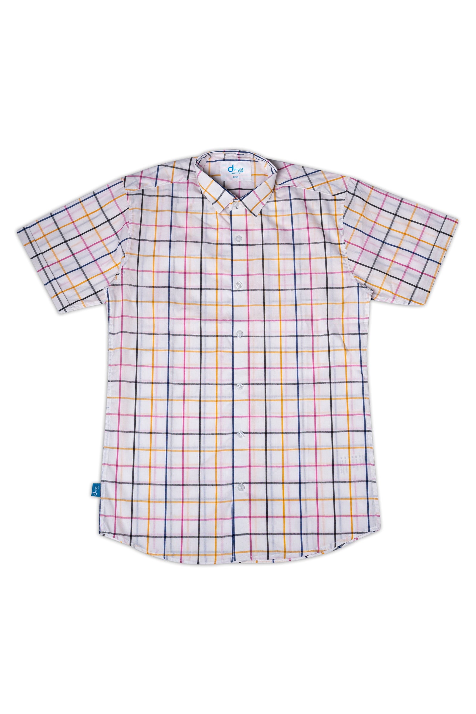 Half Sleeves shirt White check