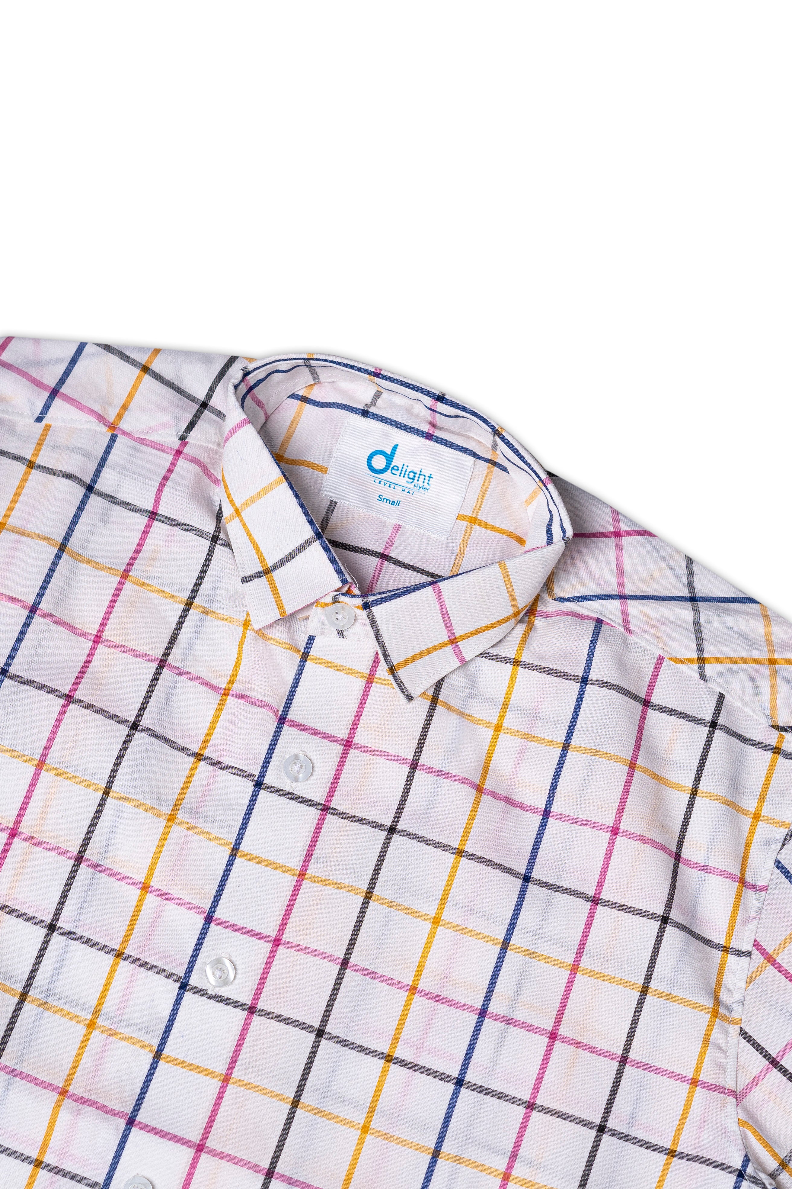 Half Sleeves shirt White check