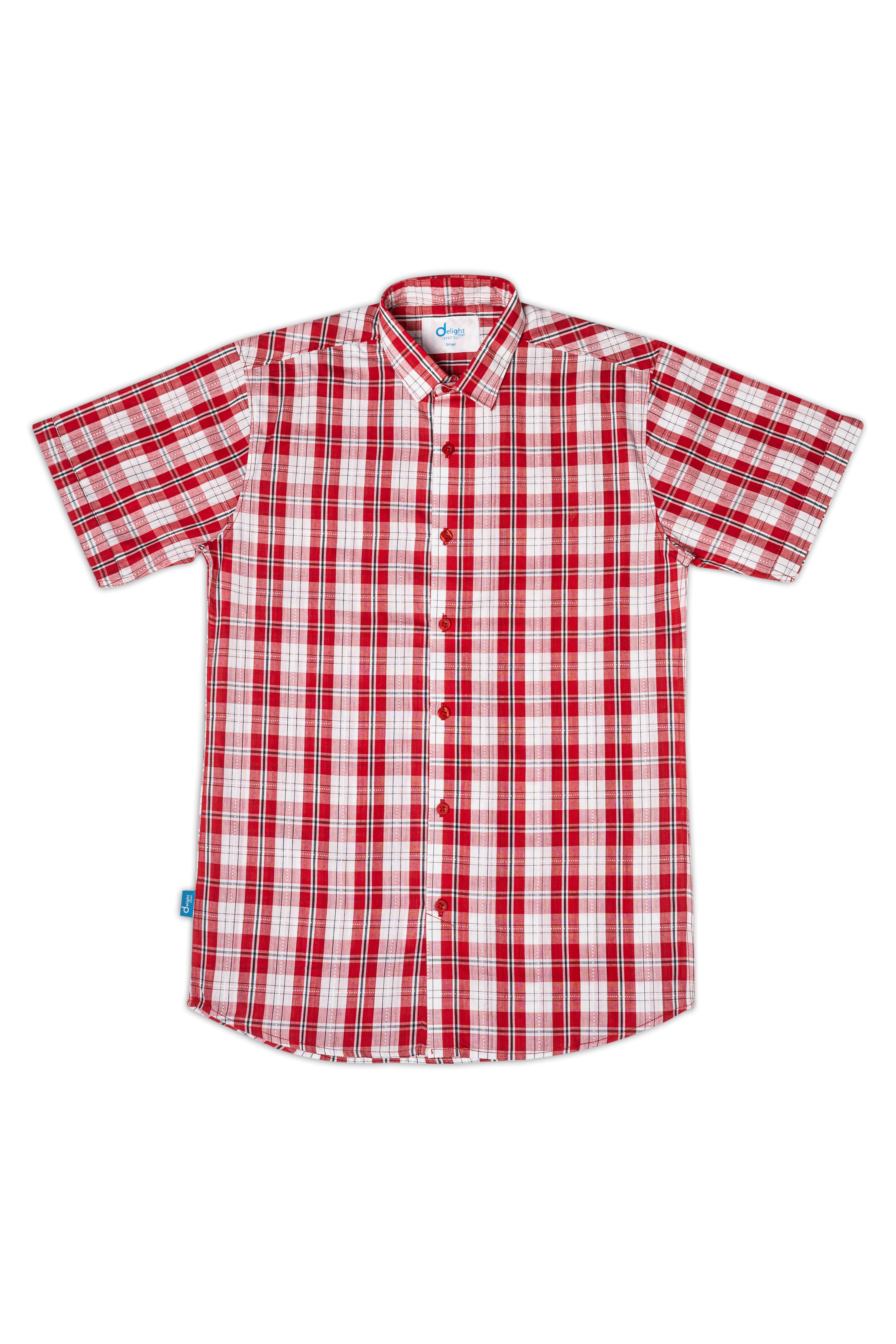 Half Sleeves Shirt Red check