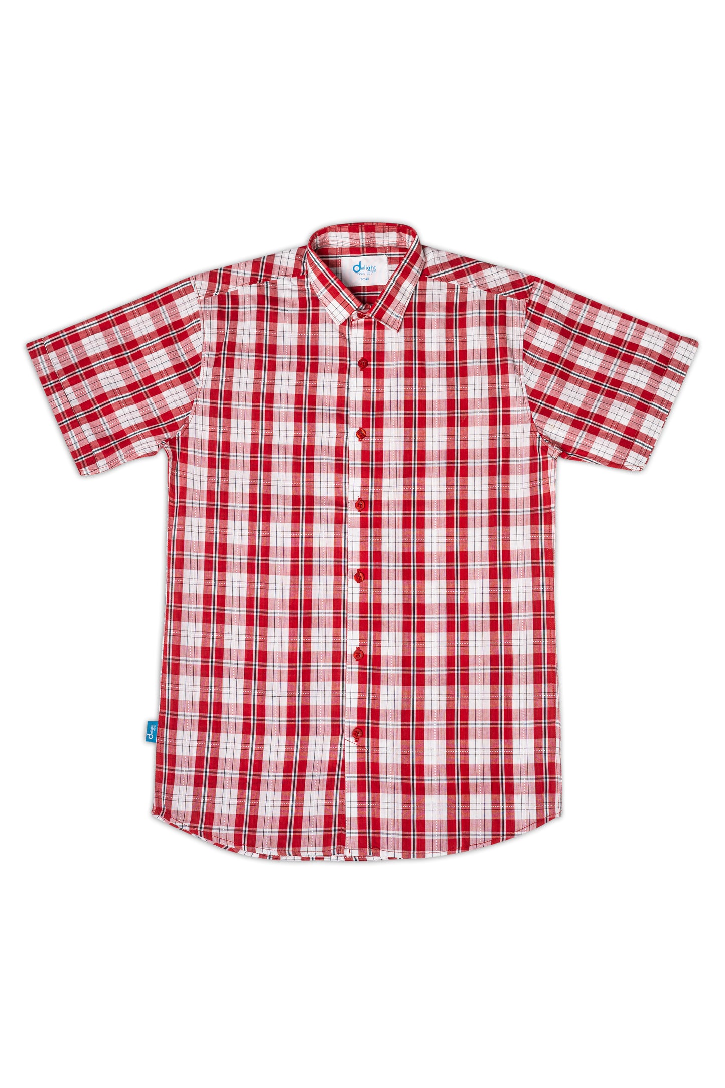 Half Sleeves Shirt Red check