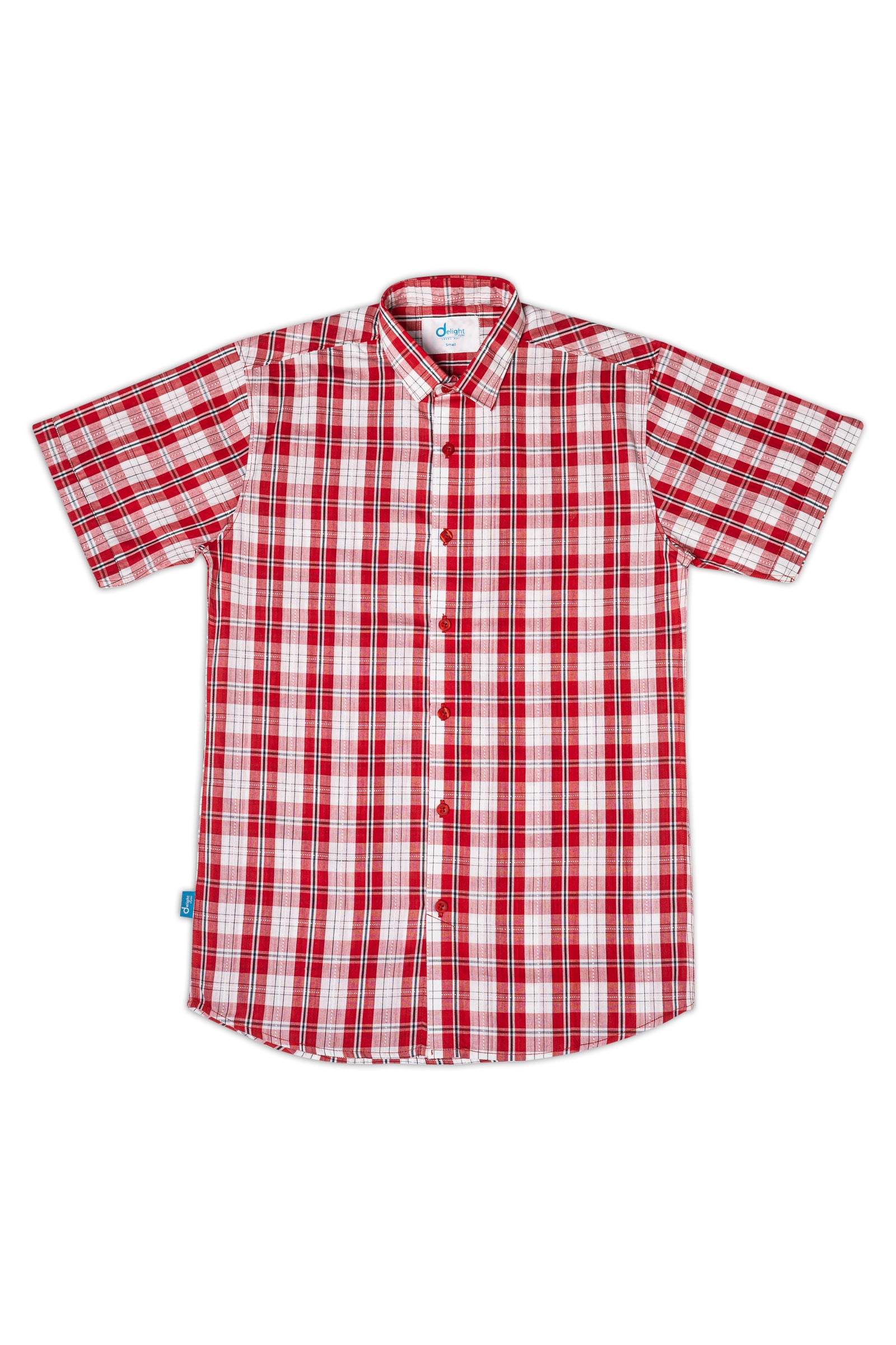 Half Sleeves Shirt Red check