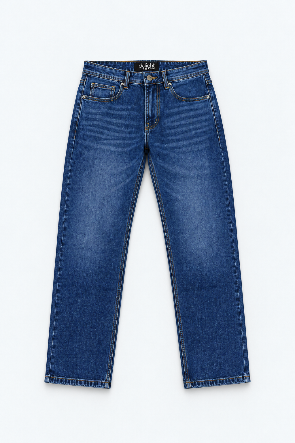 Men’s Regular Fit Jeans – Dark Indigo Blue Wash Denim