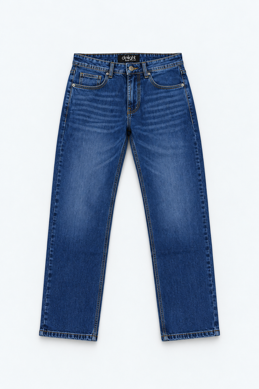 Men’s Regular Fit Jeans – Dark Indigo Blue Wash Denim