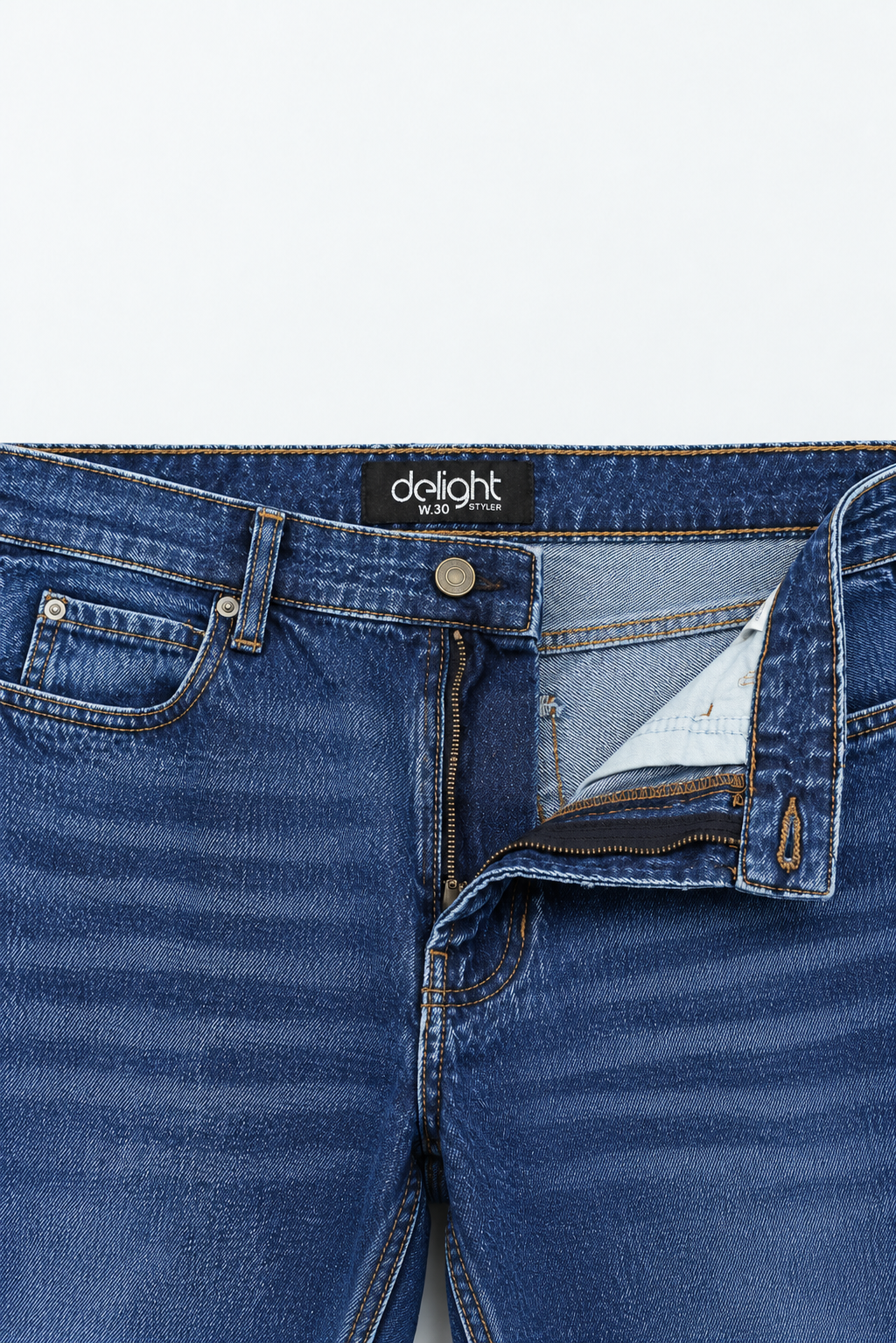 Men’s Regular Fit Jeans – Dark Indigo Blue Wash Denim