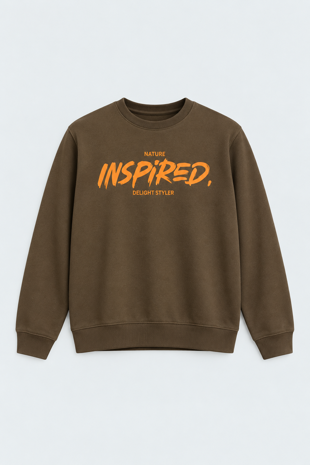 Solid Rust Color Sweat Shirt Men