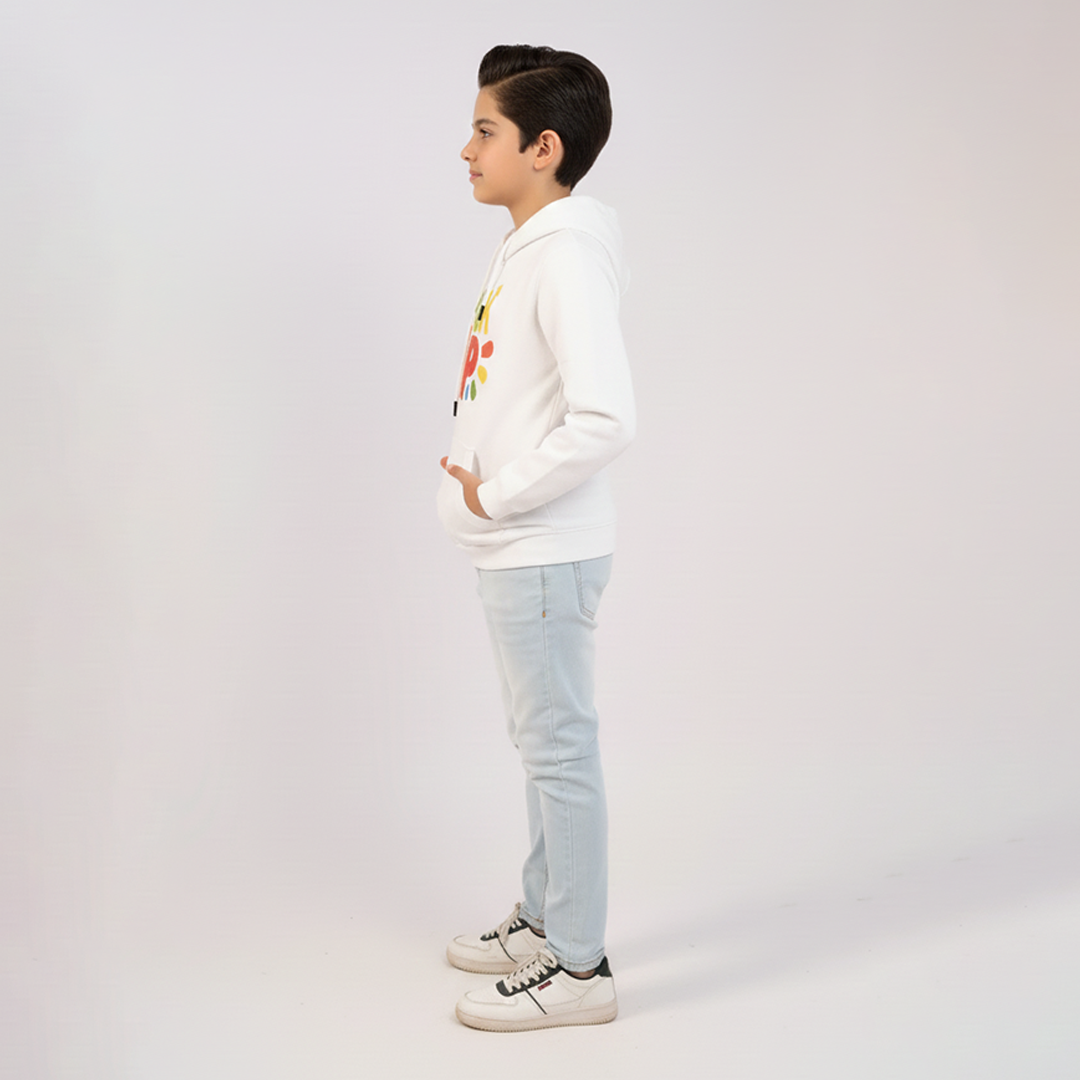 Boys Hoodies Printing White