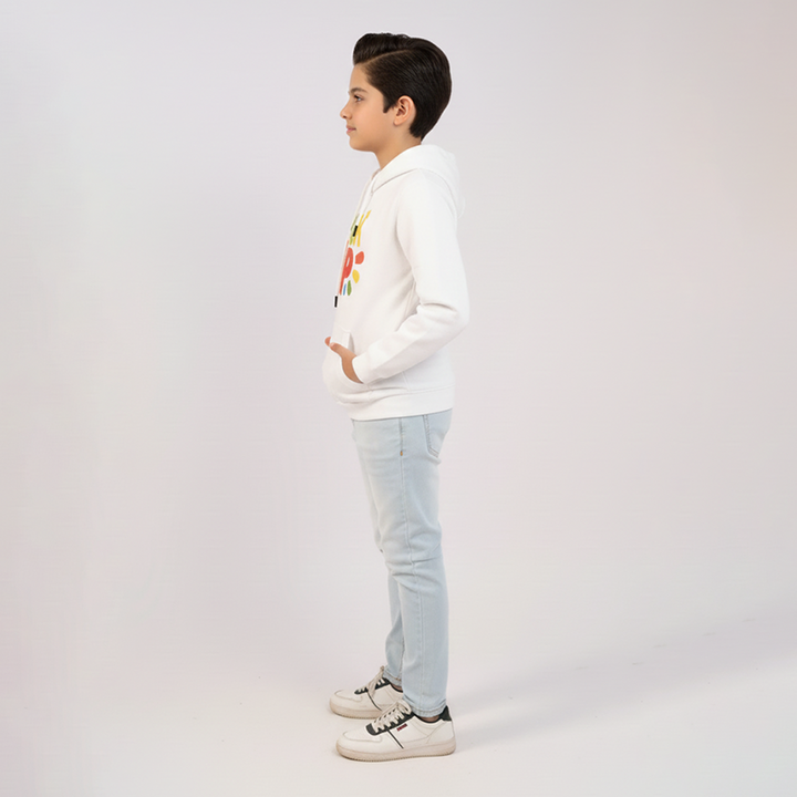 Boys Hoodies Printing White
