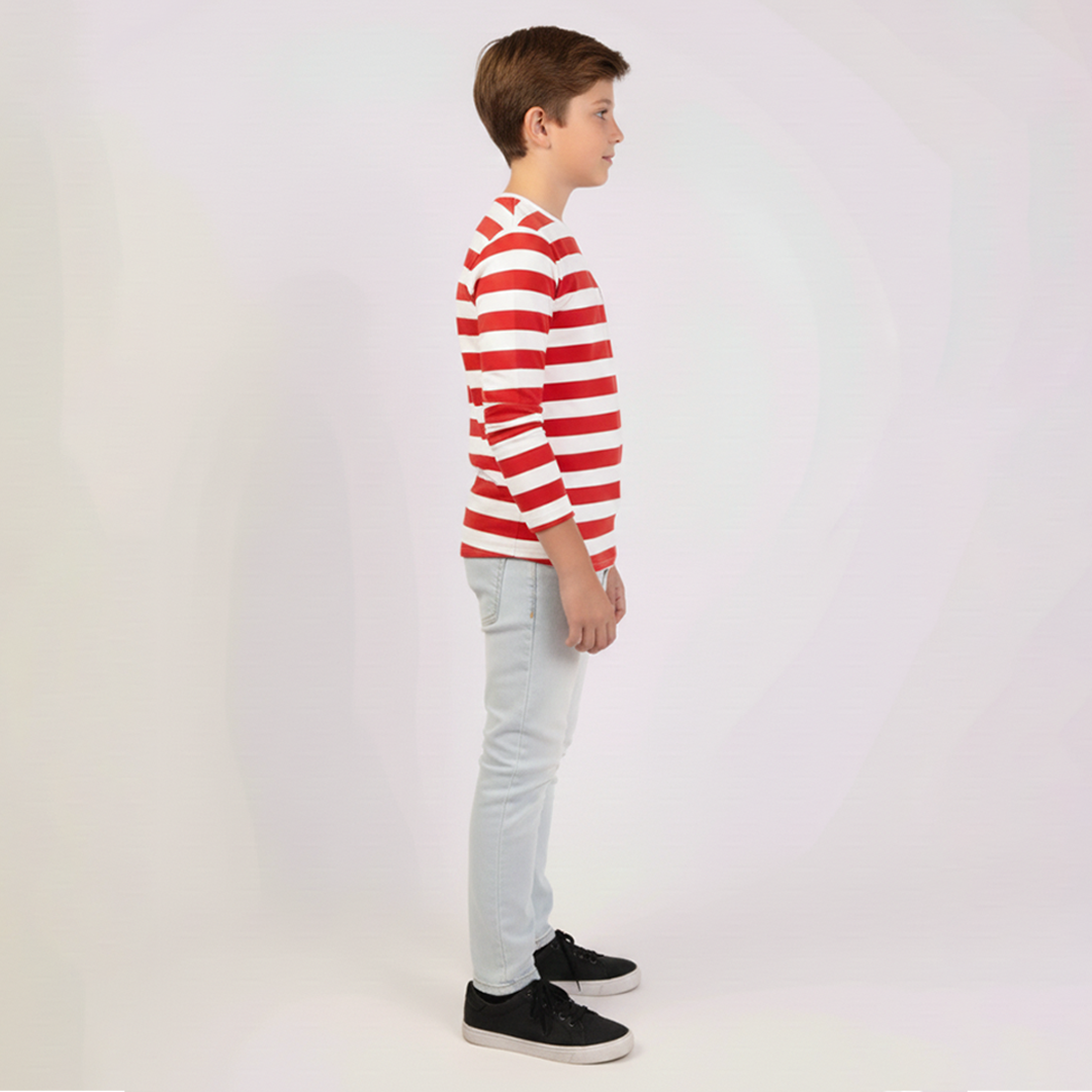 Boys Striper Shirt Red Color With Pocket