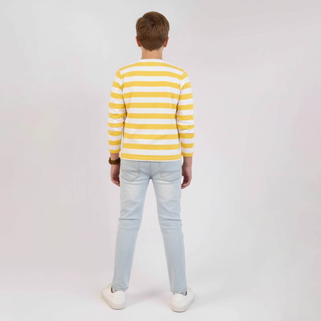 Boys Shirt Striper Yellow Color Full Sleeves