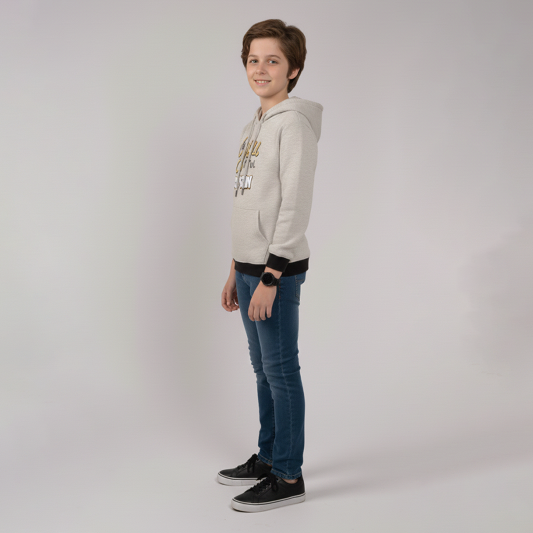 Boys Hoodies Printing Grey