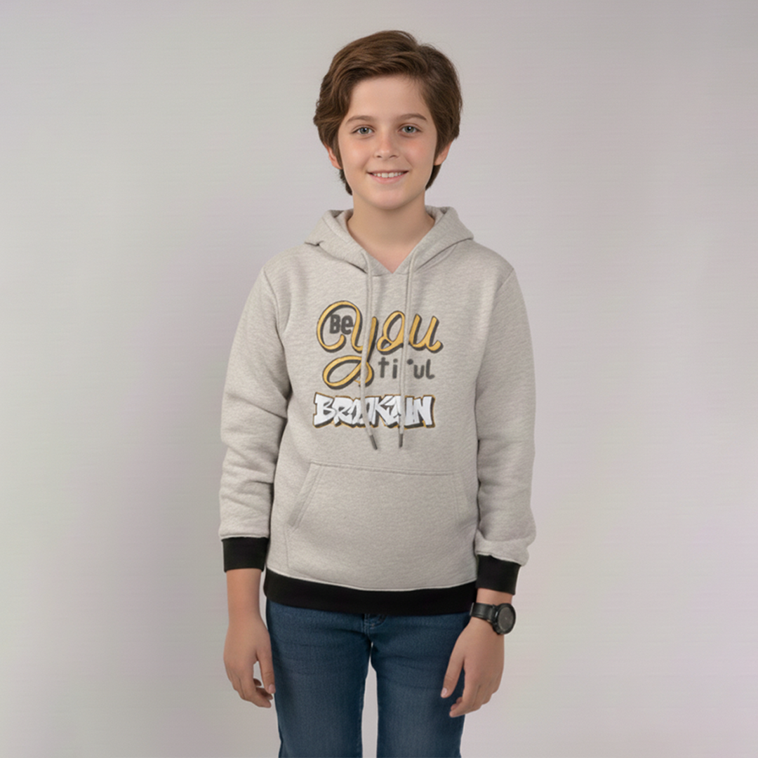 Boys Hoodies Printing Grey