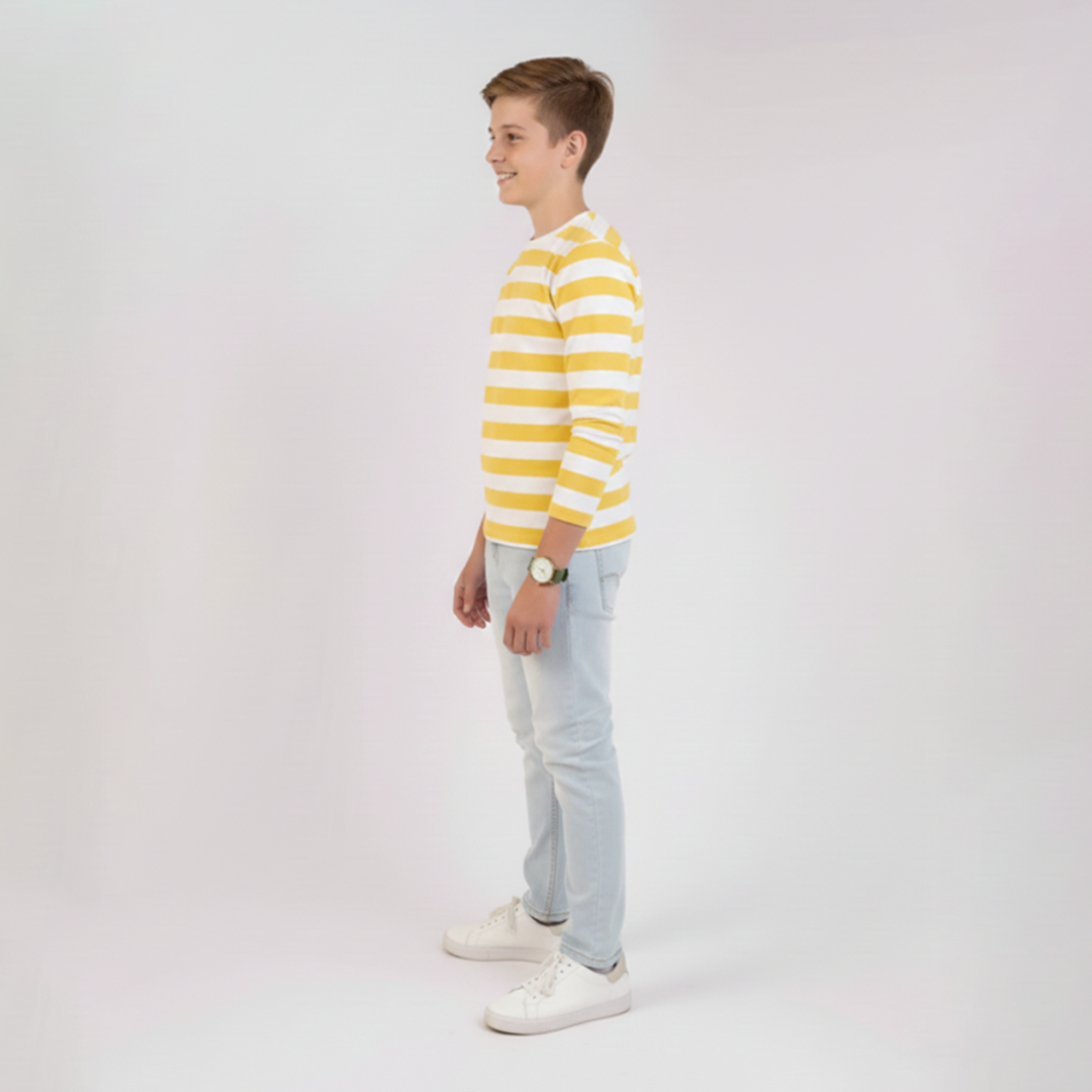 Boys Shirt Striper Yellow Color Full Sleeves