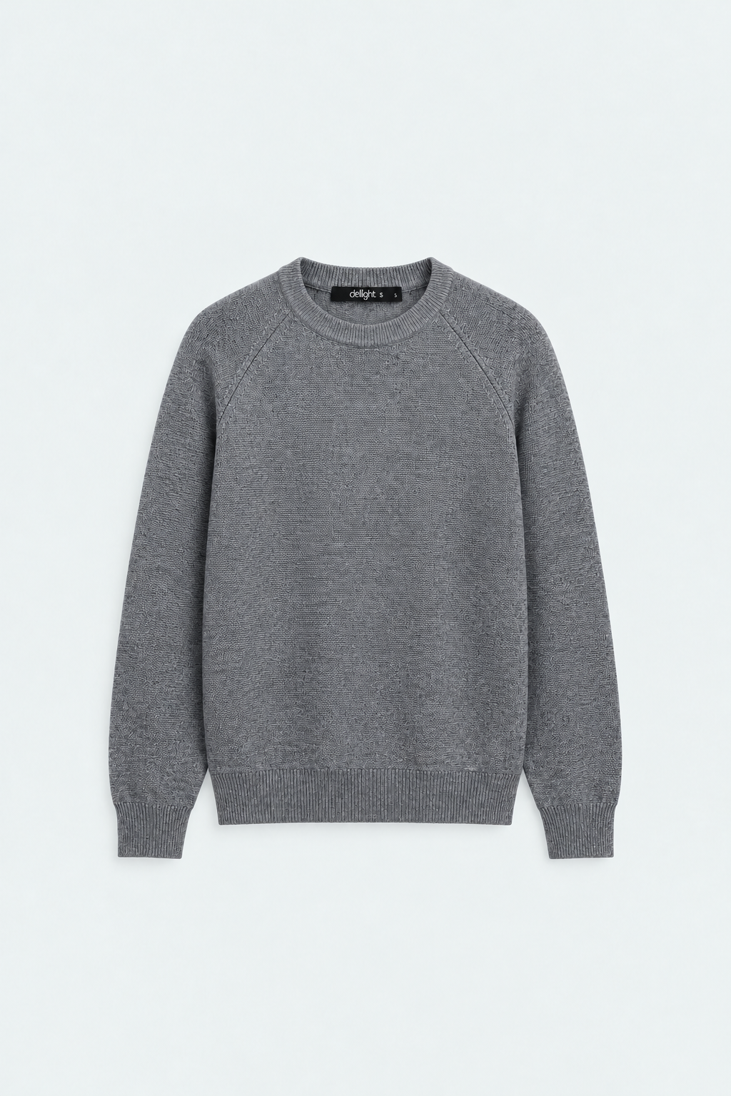 Men’s Heather Grey Raglan Knit Sweater