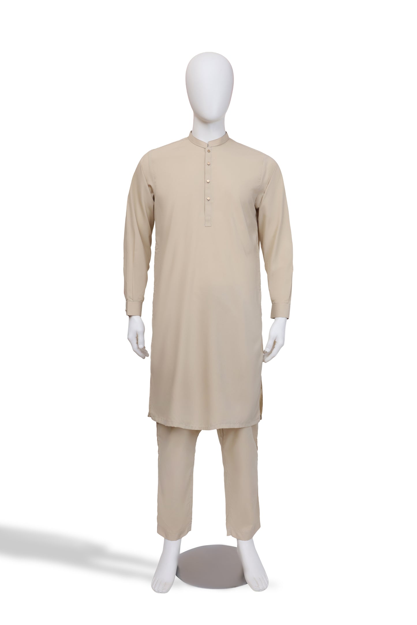 Beige Regal Ban Collar Kameez Pajama