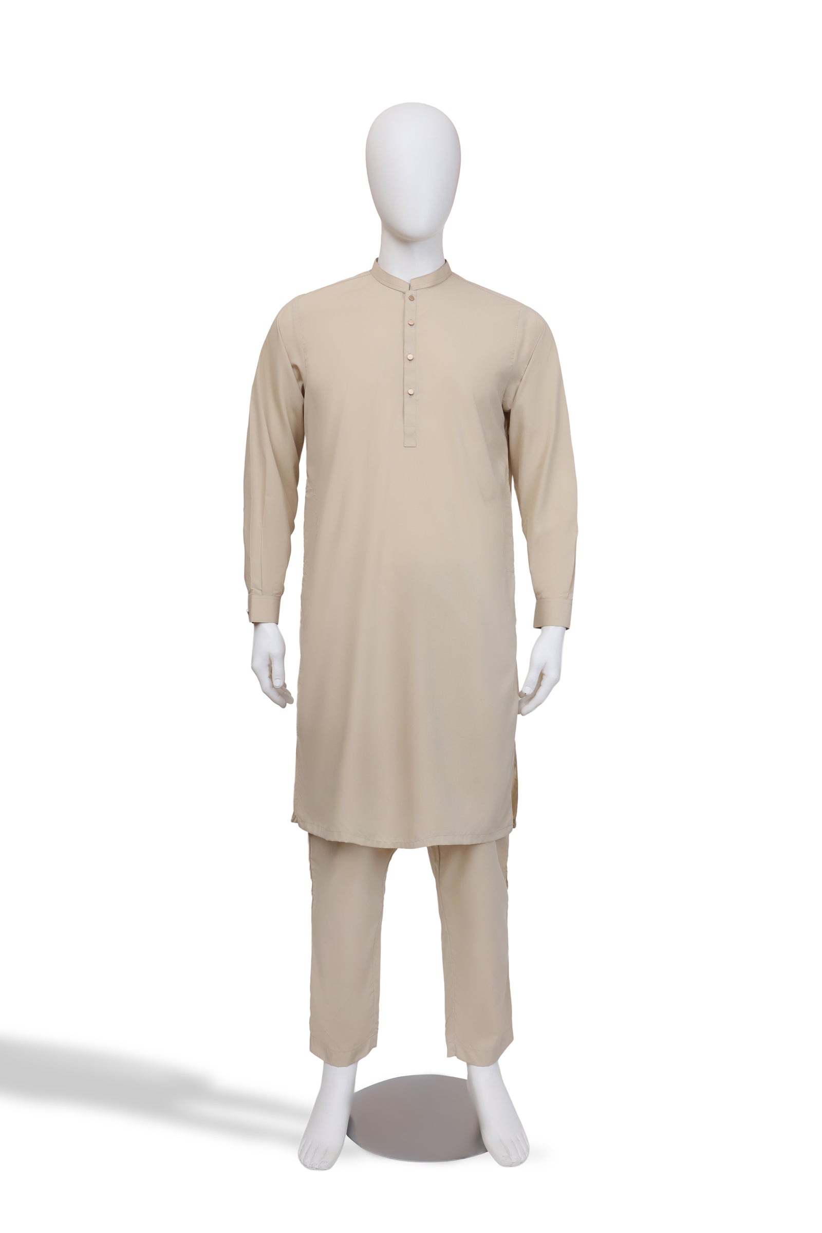Beige Regal Ban Collar Kameez Pajama