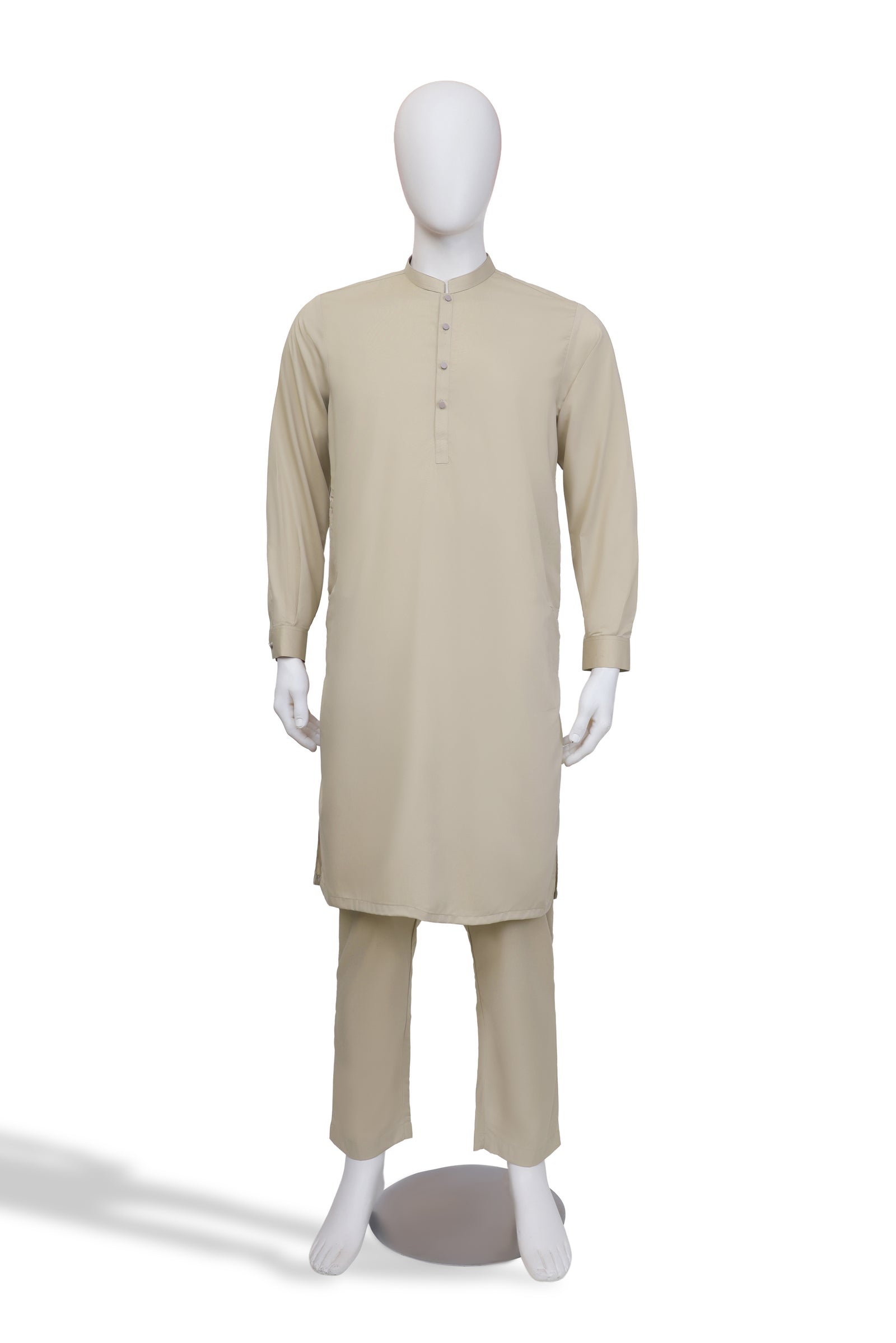 Beige Ban Collar Kameez Pajama
