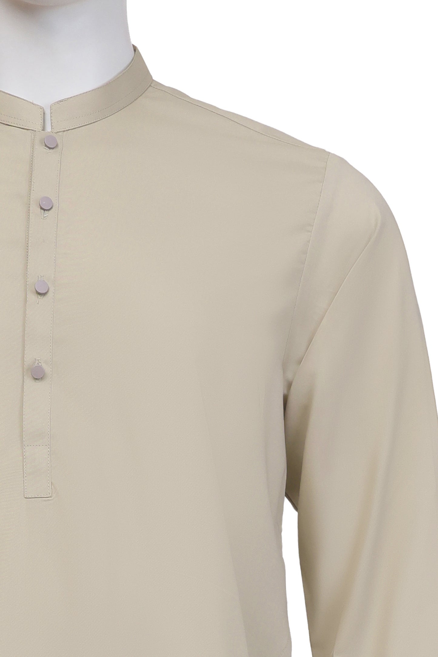 Beige Ban Collar Kameez Pajama