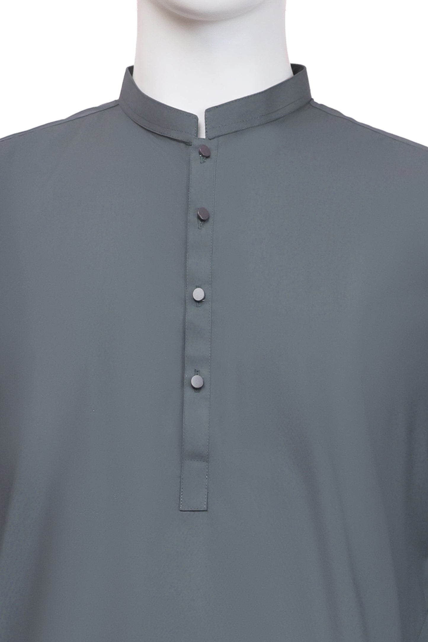 Charcoal Grey Ban Collar Kameez Pajama