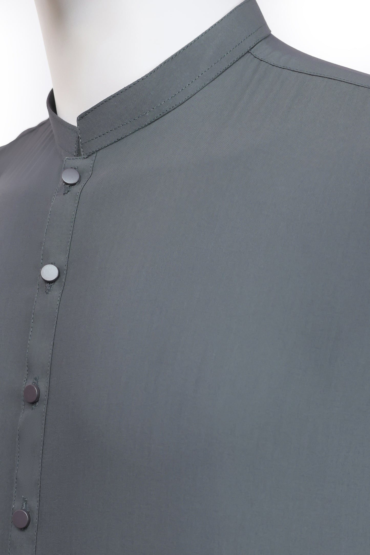 Charcoal Grey Ban Collar Kameez Pajama