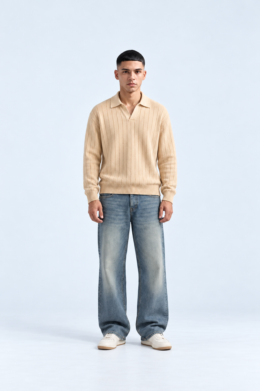 Men’s Baggy Jeans – Vintage Tinted Blue Wide Leg Denim