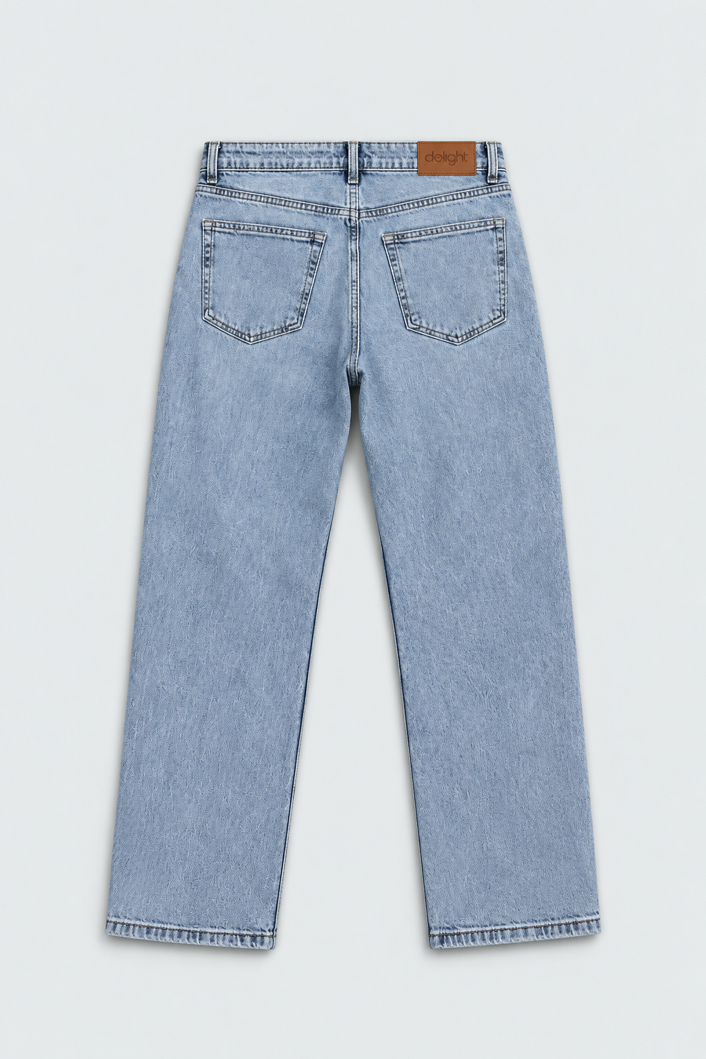 Men’s Regular Fit Jeans – Light Blue Acid Wash Denim
