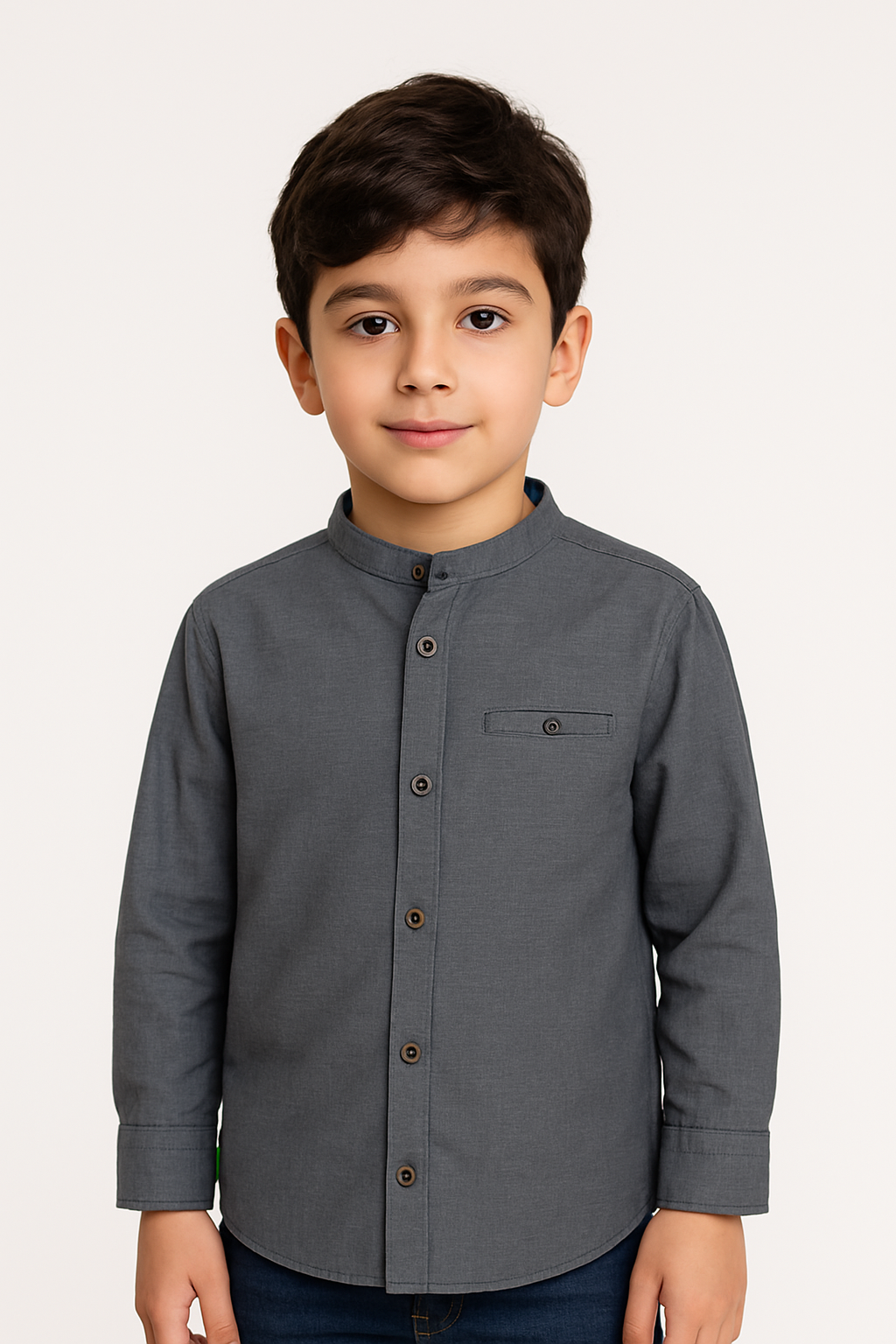 Casual shirt Ban Coller Charcoal