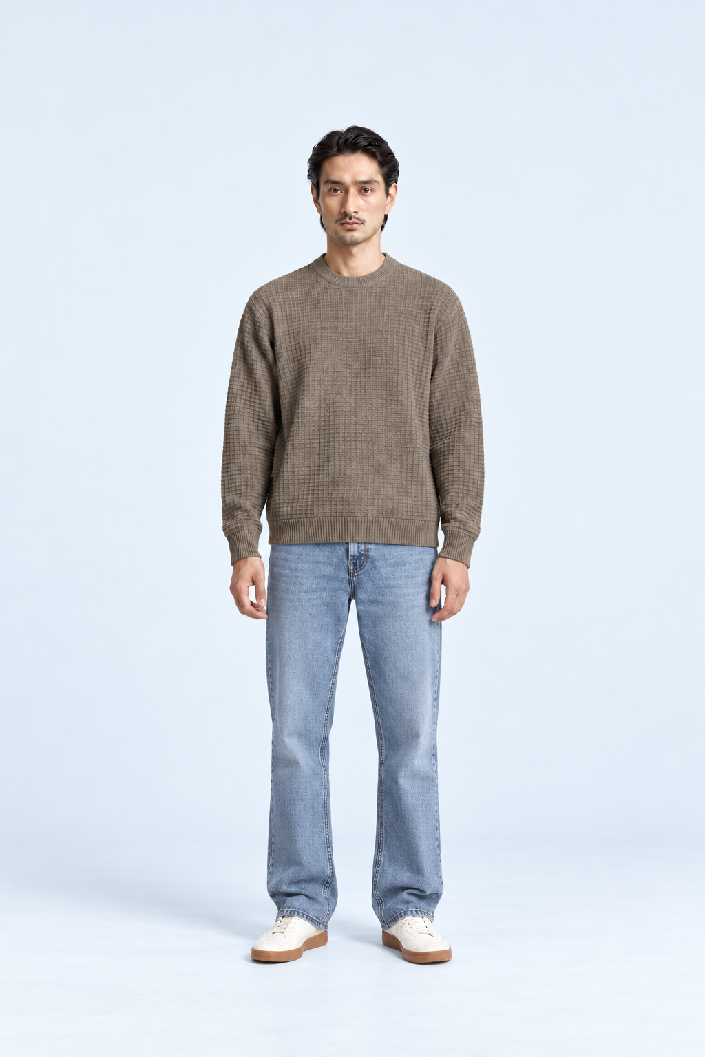 Men’s Regular Fit Jeans – Light Blue Acid Wash Denim