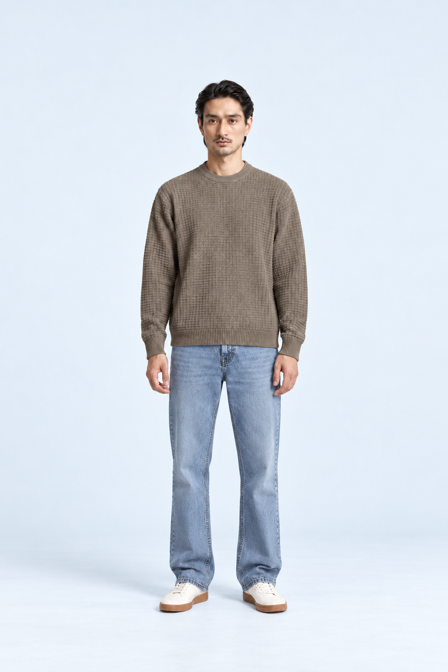 Men’s Regular Fit Jeans – Light Blue Acid Wash Denim