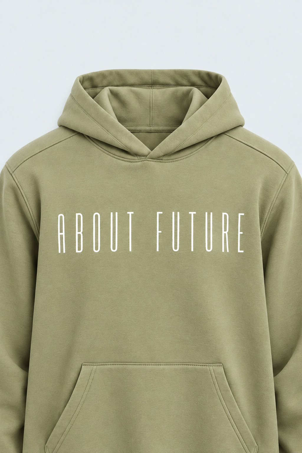 Men Hoodie Olive Color With Screen Printing