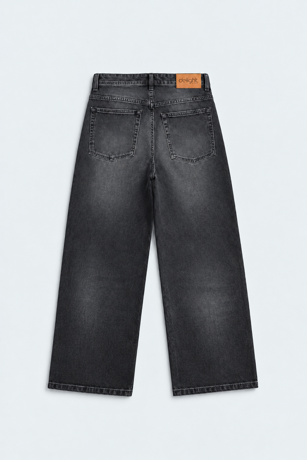 Men’s Washed Black Baggy Jeans – Charcoal Wide Leg Denim