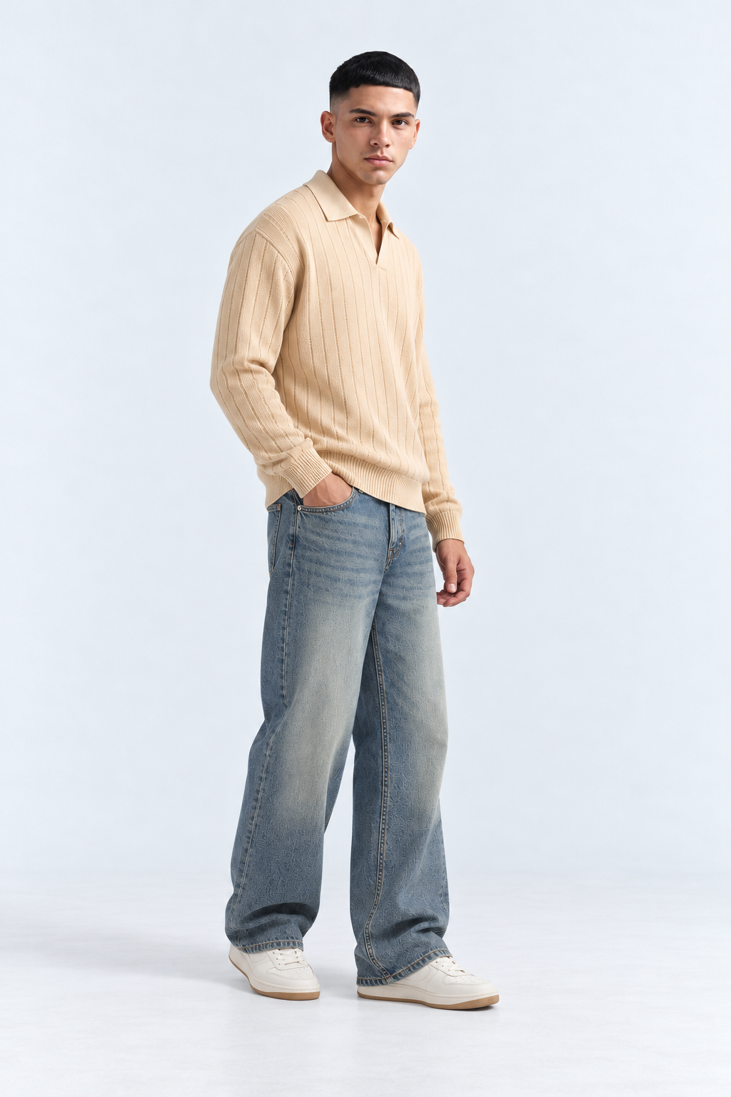Men’s Baggy Jeans – Vintage Tinted Blue Wide Leg Denim