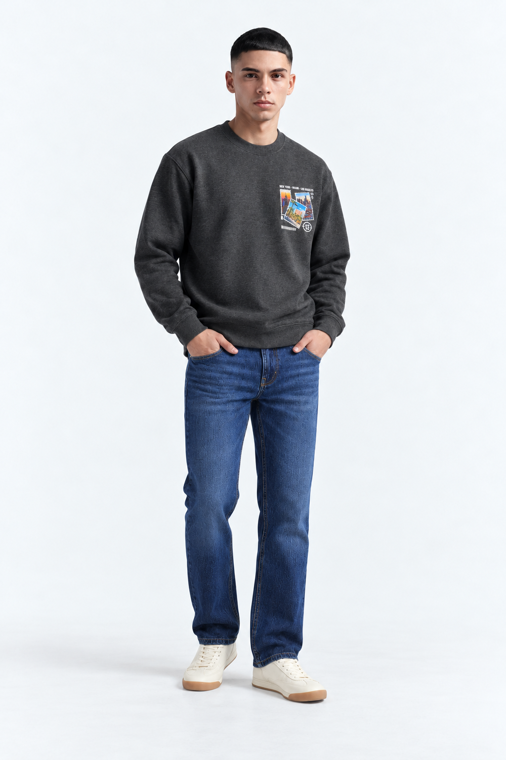 Men’s Regular Fit Jeans – Dark Indigo Blue Wash Denim