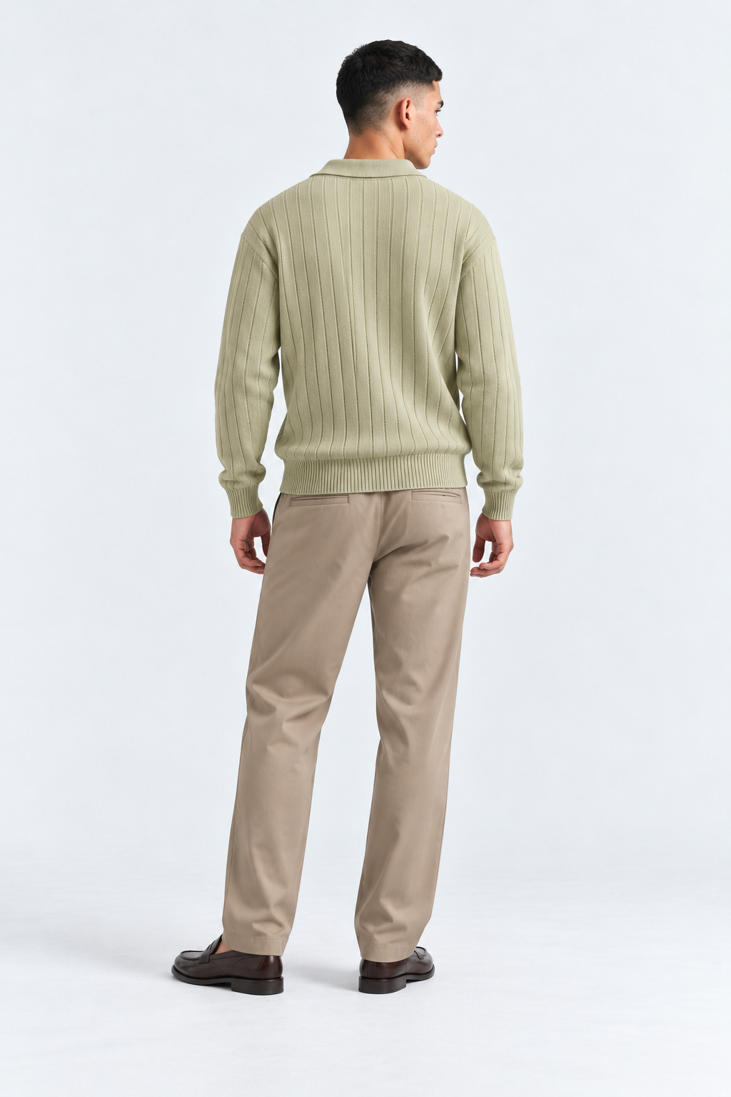 Men’s Light pista Long Sleeve Knit Polo