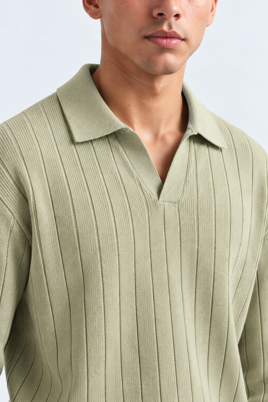 Men’s Light pista Long Sleeve Knit Polo