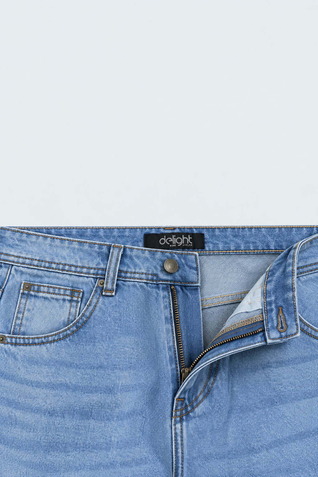 Men’s Baggy Jeans – Light Sky Blue Wide Leg Denim