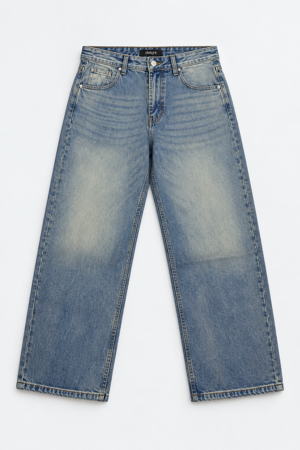 Men’s Baggy Jeans – Vintage Tinted Blue Wide Leg Denim