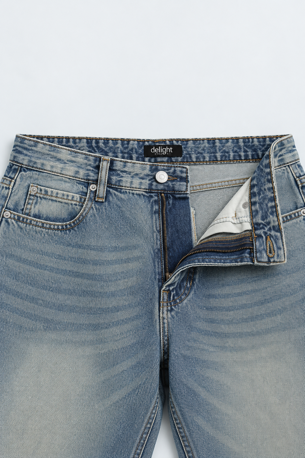 Men’s Baggy Jeans – Vintage Tinted Blue Wide Leg Denim