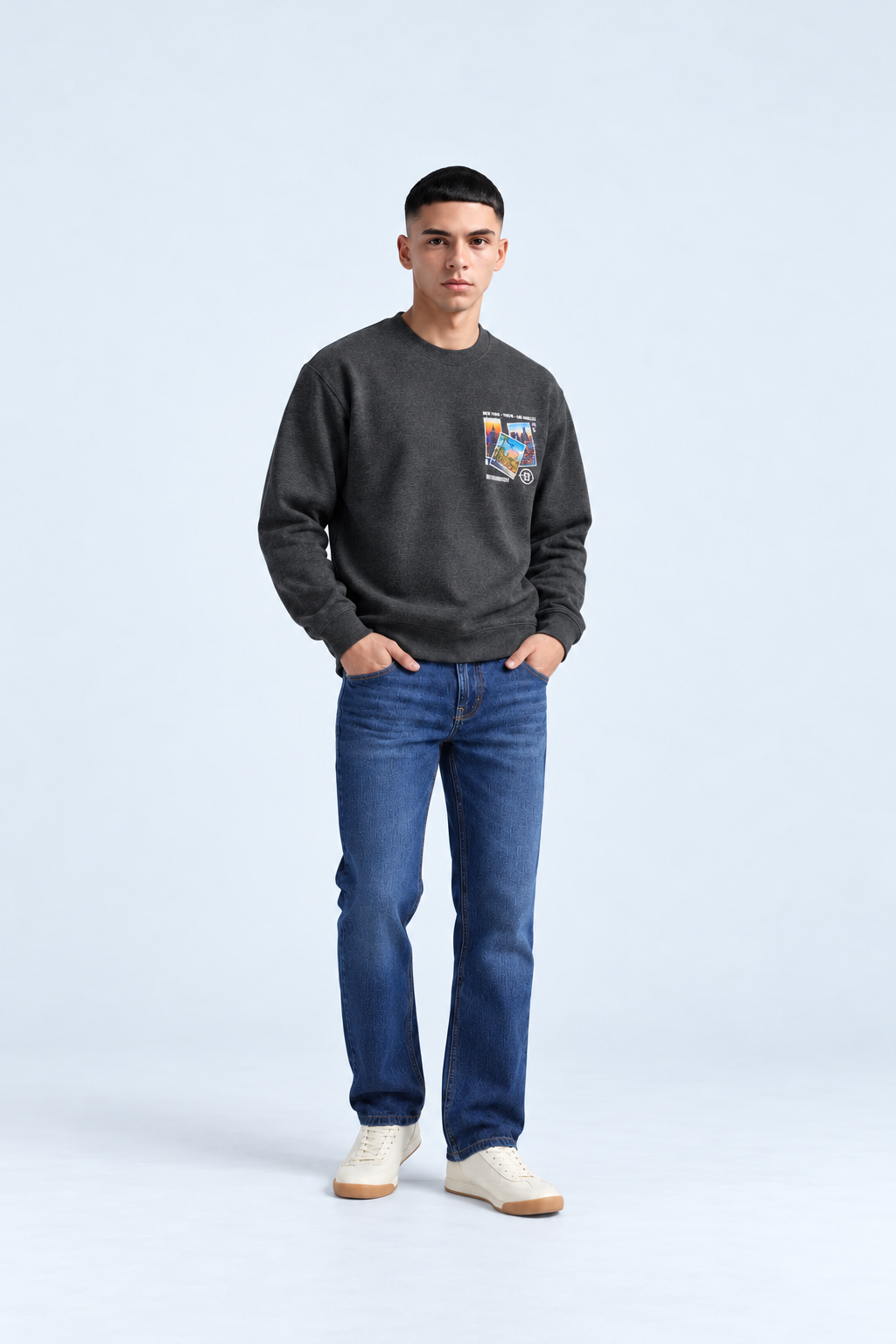 Men’s Regular Fit Jeans – Dark Indigo Blue Wash Denim