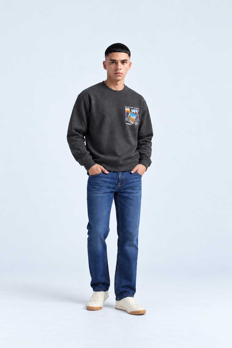 Men’s Regular Fit Jeans – Dark Indigo Blue Wash Denim