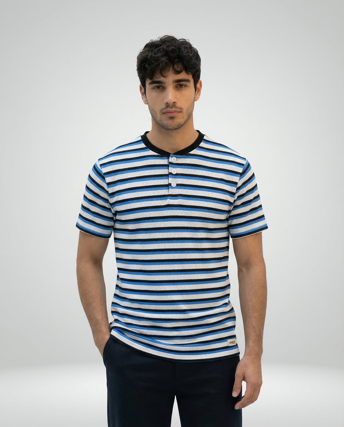 Urban Stripe Henley Oversized Tee