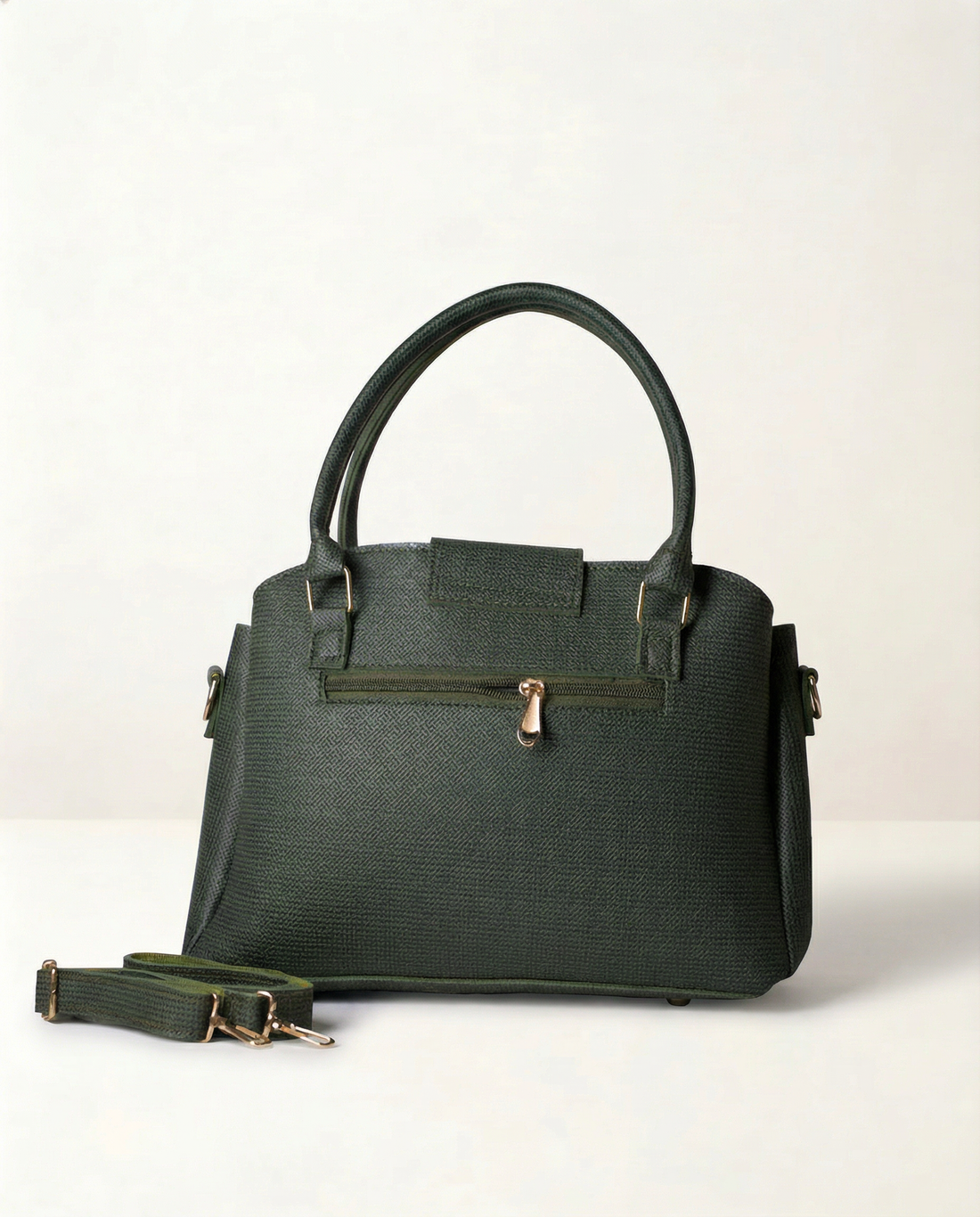 Olive Crest Top Handle Bag