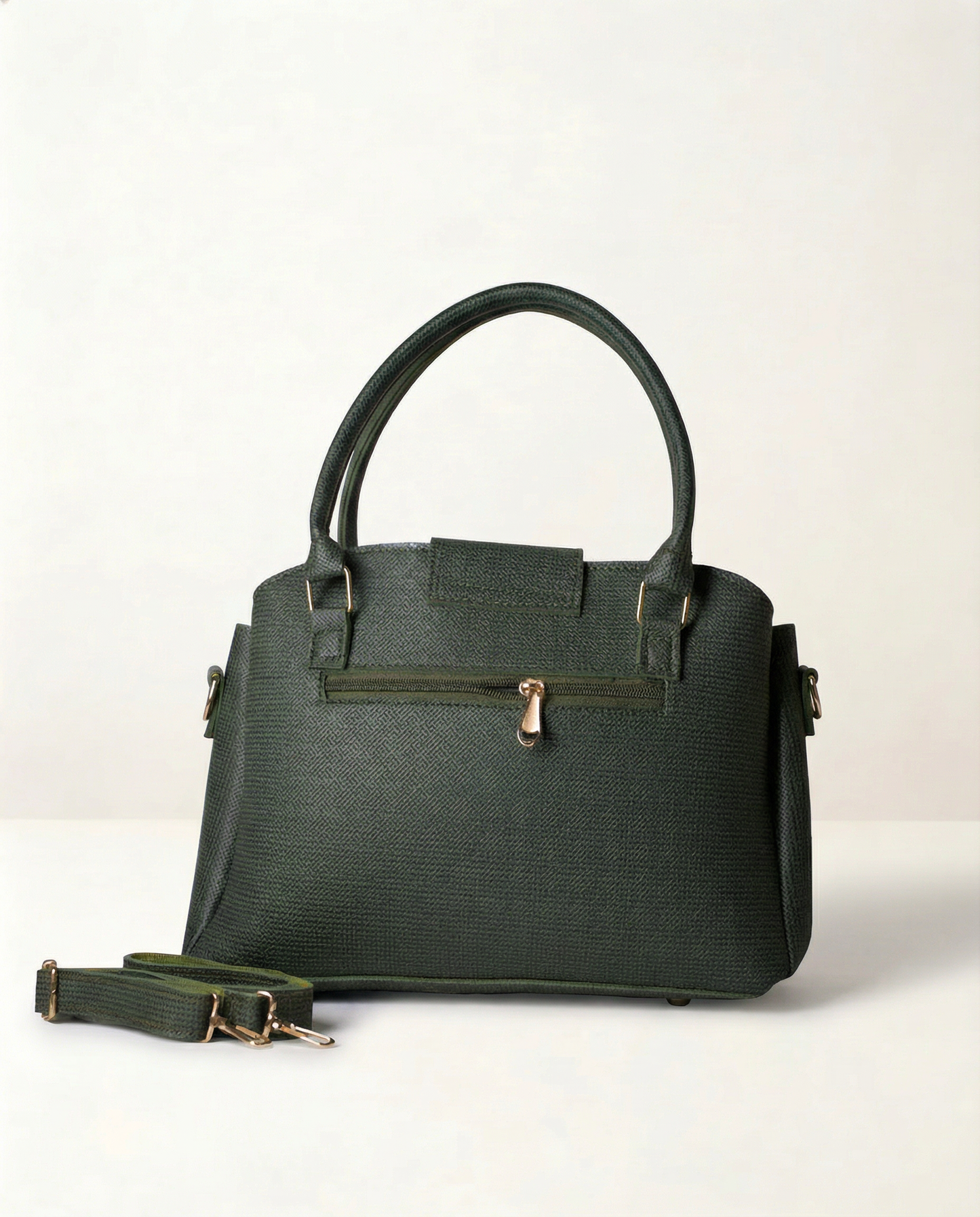 Olive Crest Top Handle Bag